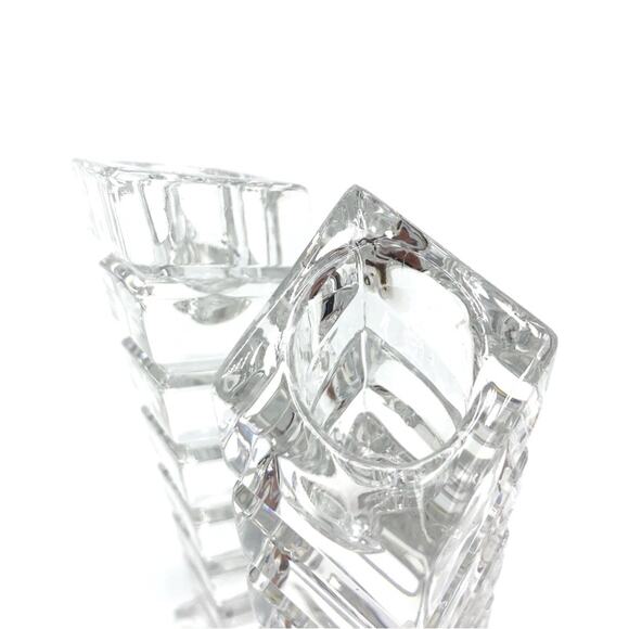 CRYSTAL 7" Offset Stacked Square Candlesticks - Picture 7 of 10